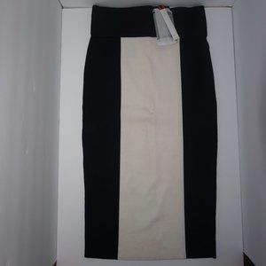 Balmain x H&M Black and White Color Block Bodycon Skirt